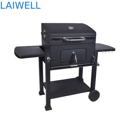 검은 분말은 24 인치 정원 바베큐 그릴 숯 손수레 Bbq를 코팅했습니다