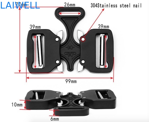 두 배 삽입 전술상 남여 공용 금속 벨트 버클 검정에 의하여 도금되는 38MM
