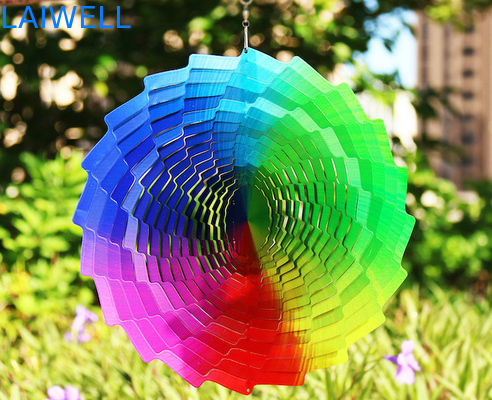 다중 빛깔 UV 인쇄된 정원 강철 바람 방적기계 30*30cm