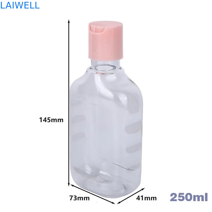 홈 조직을 위한 73*41*145MM 250ML Eco 애완 스퀘어 투명한 로션 병 재사용할 수 있는 플라스틱 컨테이너